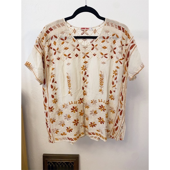 Johnny Was ‘Aubrey’ Boho Embroidered Short Sleeve Blouse - Picture 4 of 13
